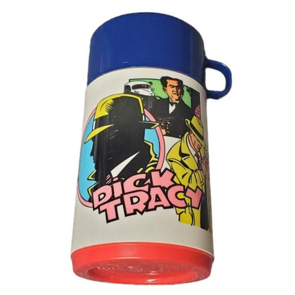 Vtg Dick Tracy Thermos Only by Aladdin Approx 8 oz 1990 Movie Warren Beatty - Picture 1 of 8